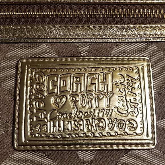 Coach taupe poppies tore bag - Picture 2 of 5